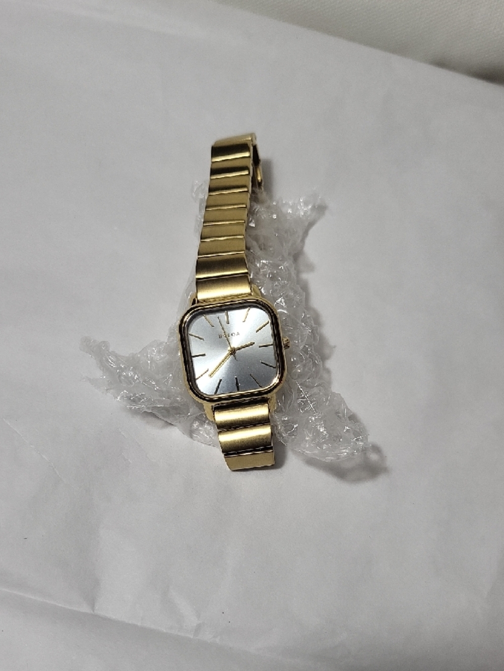 Breda Women's Gold Tone Square Watch Gold/Silver Dial. Not Original Pack. #008 - Picture 5 of 6